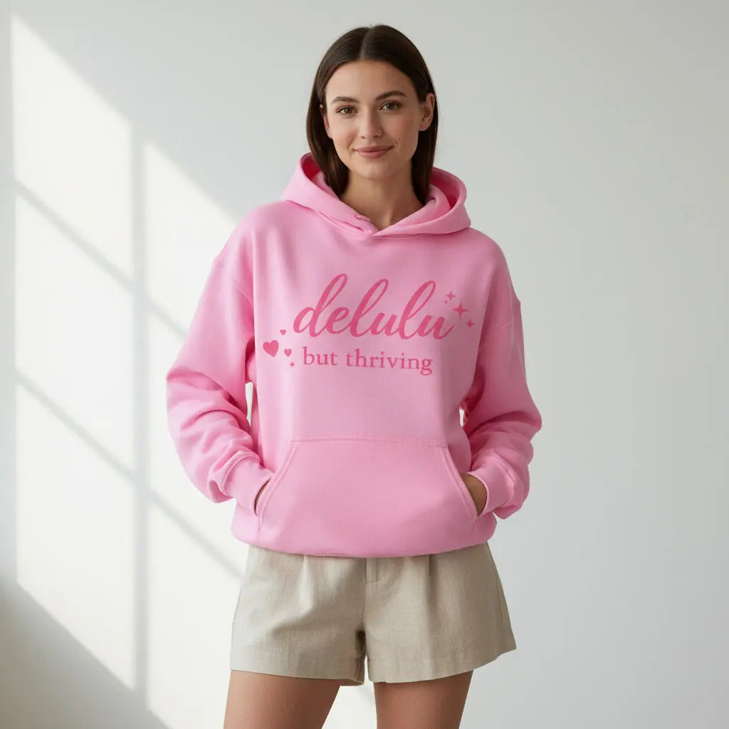 Delulu But Thriving Hoodie IMORA