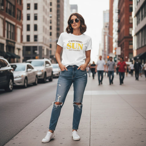 Sonne tanken, keine Gefühle – Premium T-Shirt